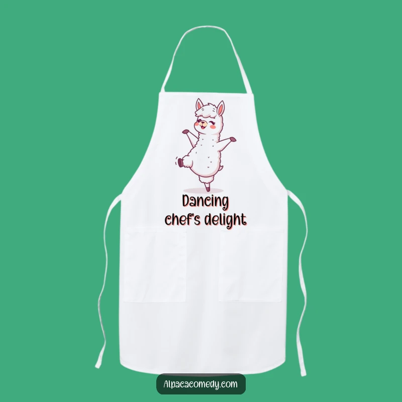 Funny Dancing Alpaca Apron - Cheerful Llama Character Kitchenwear