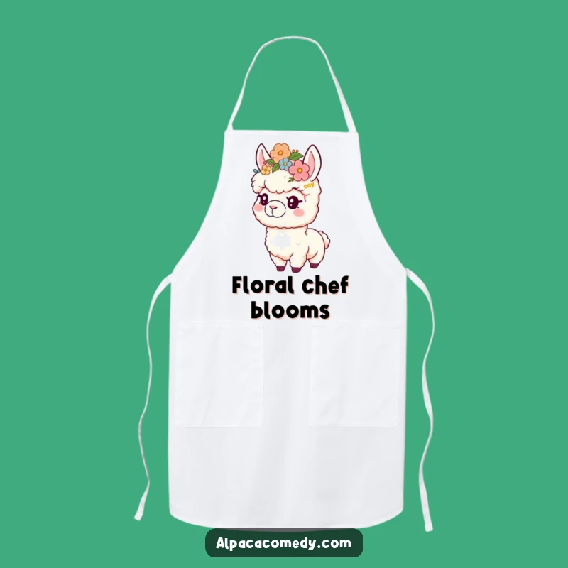 Funny Flower Crown Alpaca Apron: Kitchen Style, Practical Funny Gift
