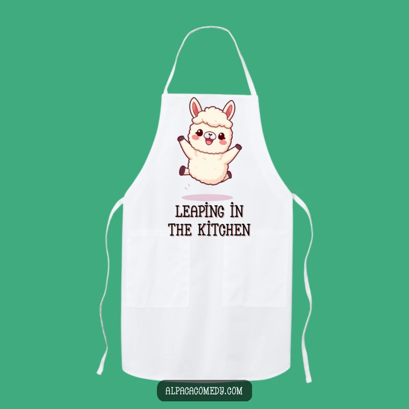 Funny Kawaii Alpaca Apron, Woolly Legs Leap Kitchen Wear, Cute & Funny Gift for Cooks