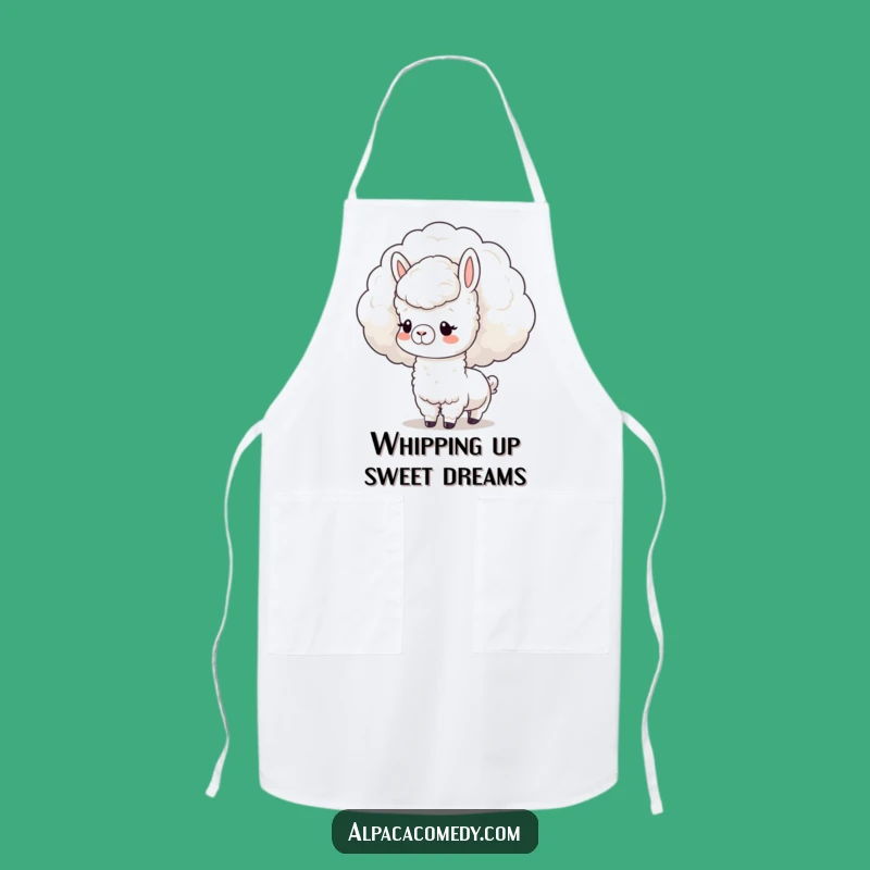 Funny Kawaii Alpaca Cloud Nuzzle Apron: Dreamy Kitchen Style!