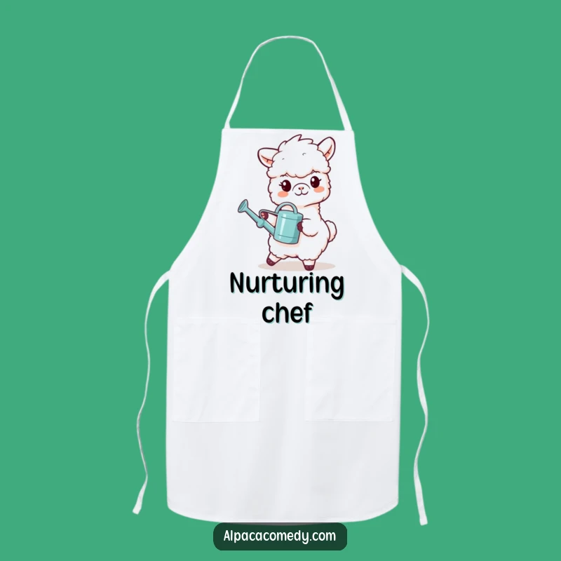 Funny Watering Alpaca Apron - Gardener's Llama Character Wear