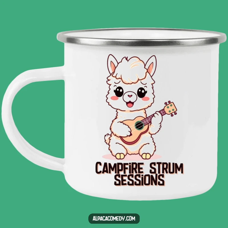 Funny Alpaca Ukulele Camping Mug - Outdoor Melodies for Adventure Gift