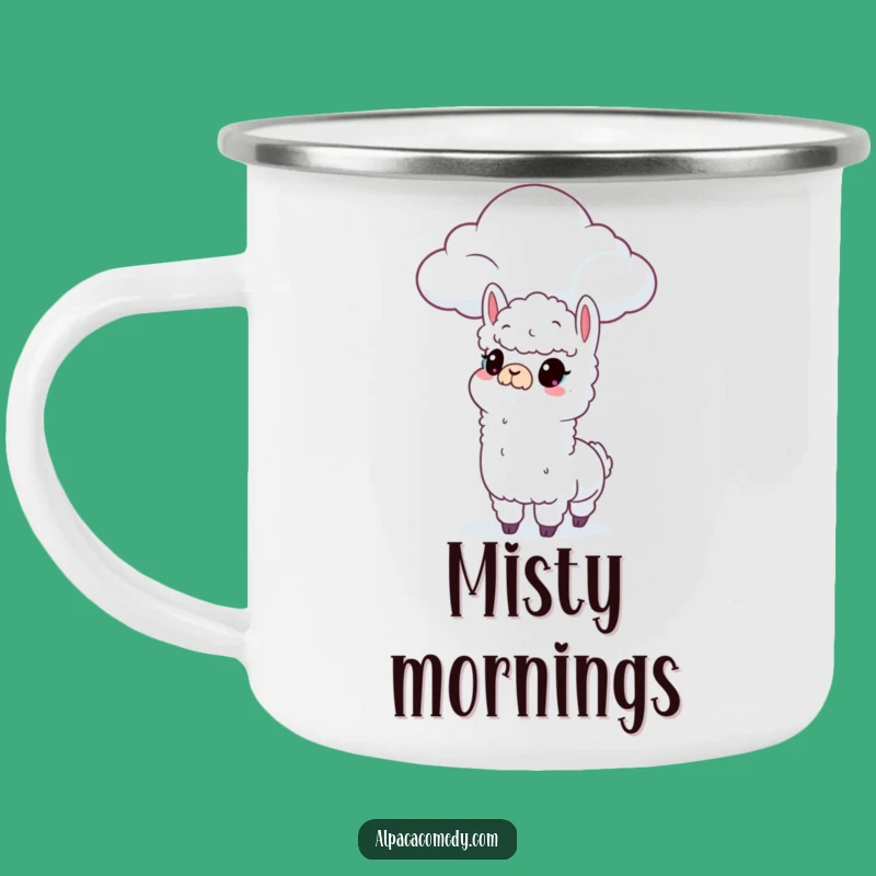 Curious Alpaca Cloud Camping Mug: Adventure-Ready Drinkware Gift