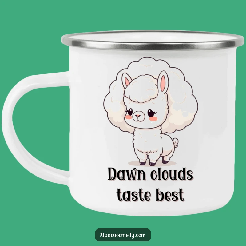 Dreamy Adventures: Funny Kawaii Alpaca Cloud Nuzzle Camping Mug!
