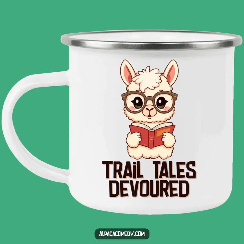 Funny Alpaca Bookworm Camping Mug - Intellectual Campfire Reads Gift