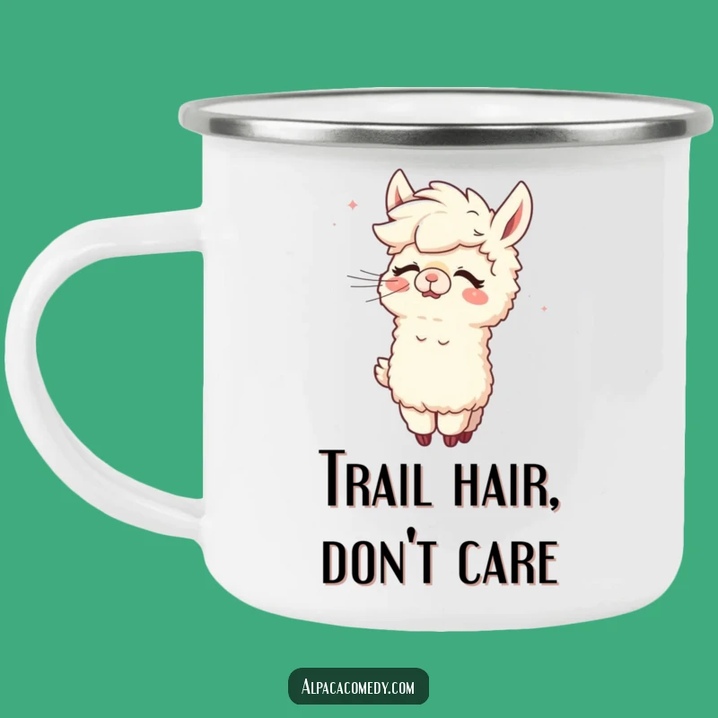 Funny Alpaca Giggle Camping Mug - Outdoor Wind Grooming Fun