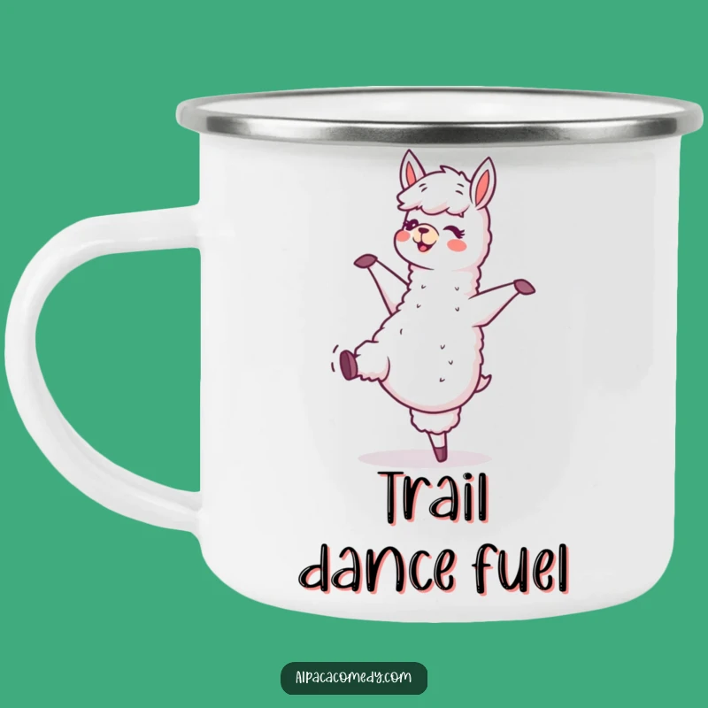 Funny Dancing Alpaca Camping Mug - Adventure Llama Character Cup