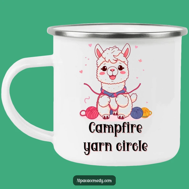 Funny Kawaii Alpaca Campfire Mug - Outdoors & Humorous Gift!
