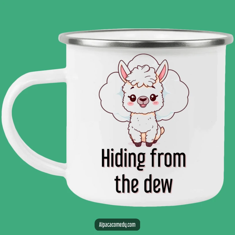 Funny Alpaca Cloud Camping Mug - Playful Adventures under the Sky Gift