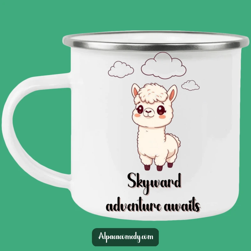 Funny Alpaca Cloud Camping Mug - Outdoor Pondering Fun
