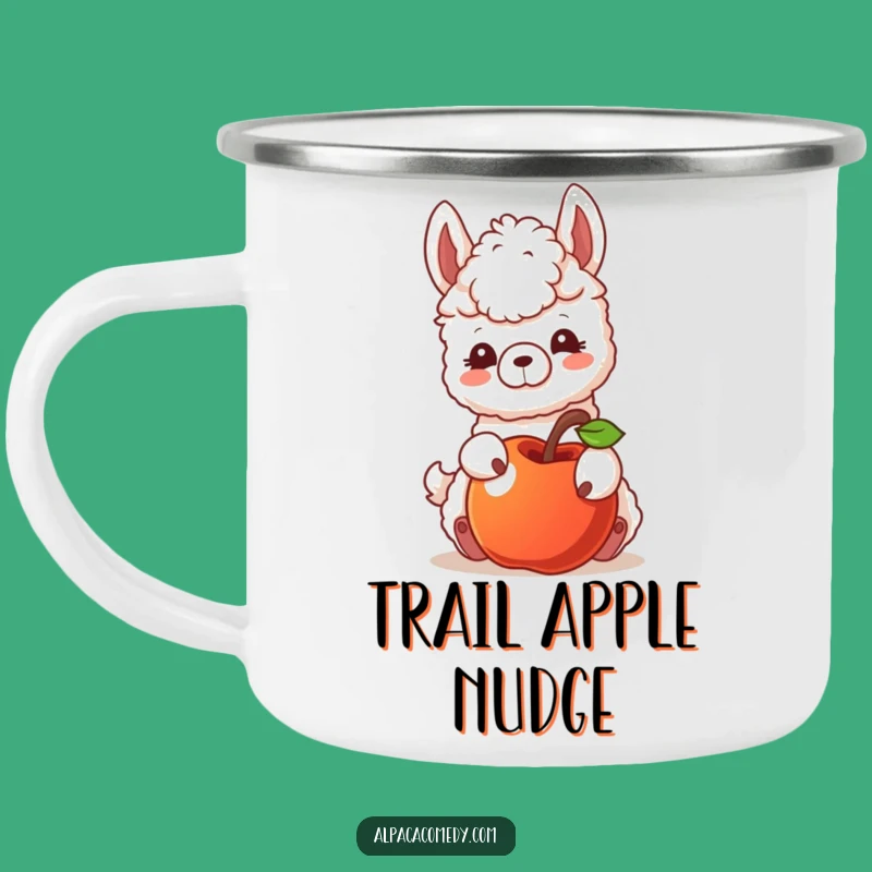 Funny Nudging Alpaca Camping Mug - Curious Llama Character Cup