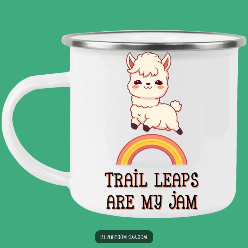 Adventure Ready Funny Kawaii Alpaca Rainbow Leap Camping Mug!