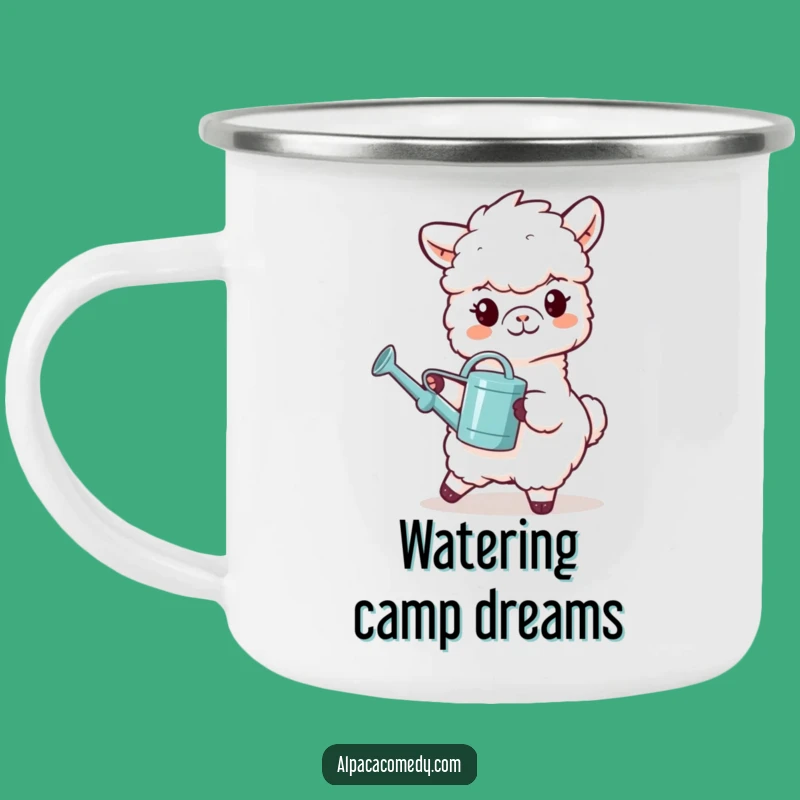 Funny Watering Alpaca Camping Mug - Gardener's Llama Character Cup
