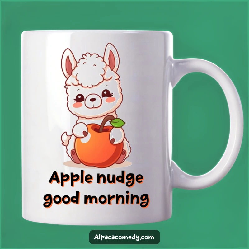 Funny Nudging Alpaca Mug - Playful Llama Character Coffee Cup