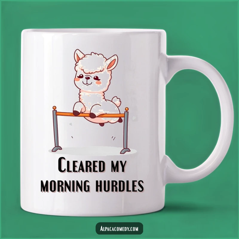 Funny Alpaca Leap Mug - Exciting Hurdle Jump Gift for Alpaca Fans