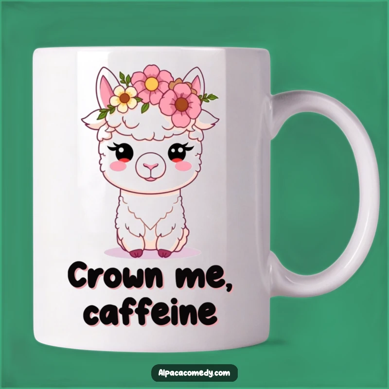 Funny Kawaii Alpaca Flower Crown Mug - Sweet & Humorous Gift!