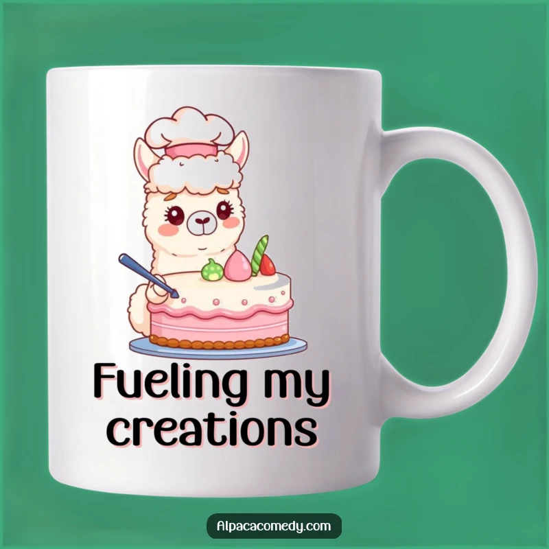 Funny Chef Alpaca Cake Decorating Mug: Sweet Baking Gift for Bakers