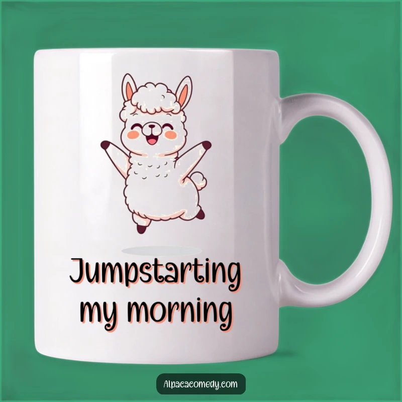 Funny Alpaca Joy Jump Mug, Hilarious Flying Wool Alpaca Gift for Her