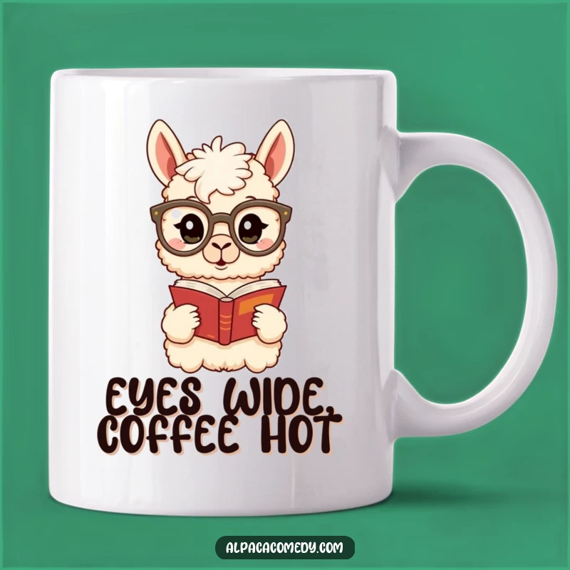Funny Surprised Alpaca Bookworm Mug - A Hilarious Intellectual Gift Idea