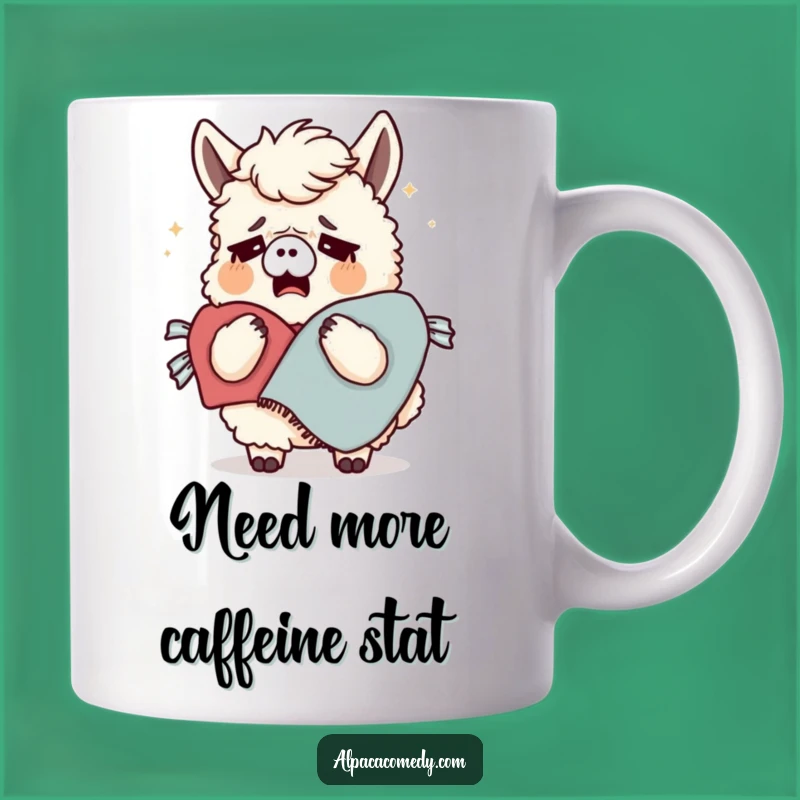Funny Tired Alpaca Yawning Mug - Cozy Nap Lover Funny Gift