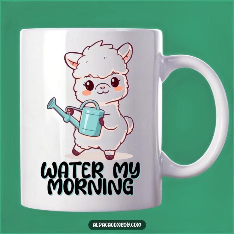 Funny Watering Alpaca Mug - Helpful Llama Character Coffee Cup