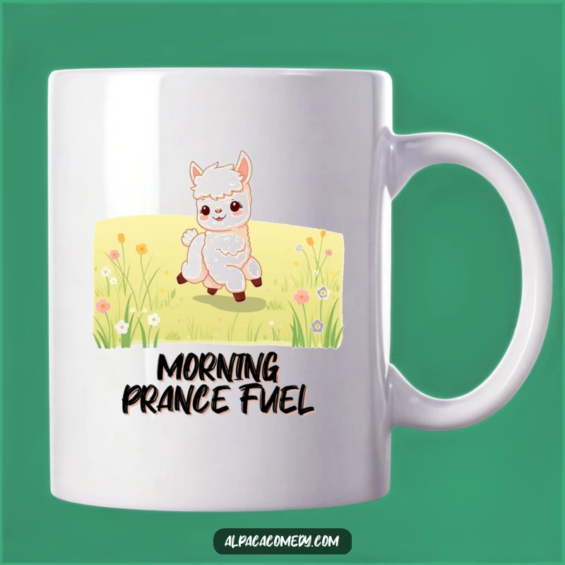 Funny Baby Alpaca Prancing Mug: Adorable Alpaca Gift for Joyful Mornings