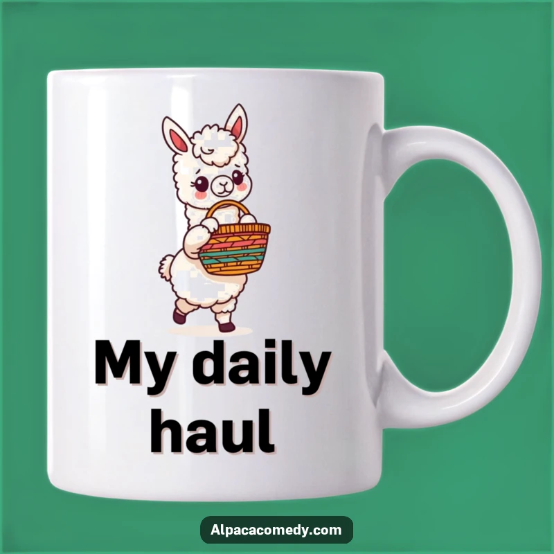Funny Alpaca Fiesta Basket Mug: A Cute and Colorful Gift for Her
