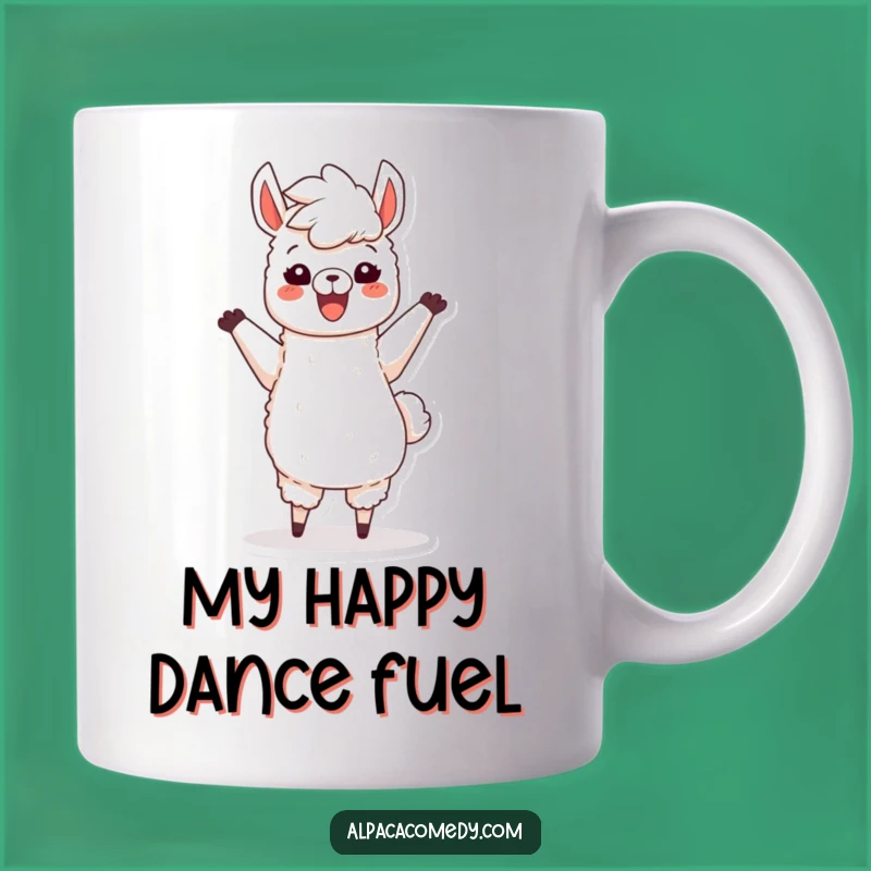 Funny Dancing Alpaca Mug: Joyful Character with Fluffy Mane, Perfect Gift for Alpaca Lovers