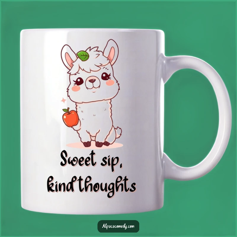 Funny Kind Alpaca Apple Gift Mug - Share a Smile with This Sweet Treat