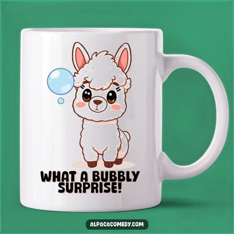 Funny Alpaca Surprised by Bubble Mug - Hilarious Gift for Animal Lovers