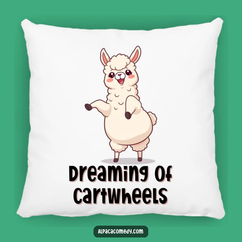 Funny Alpaca Cartwheel Pillow: Cozy Comfort with Hilarious Animal Action