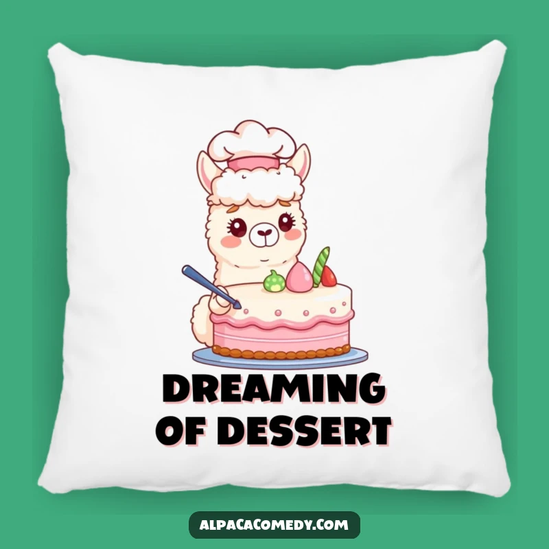 Cozy Chef Alpaca Cake Pillow: Soft & Sweet Decorative Accent Gift