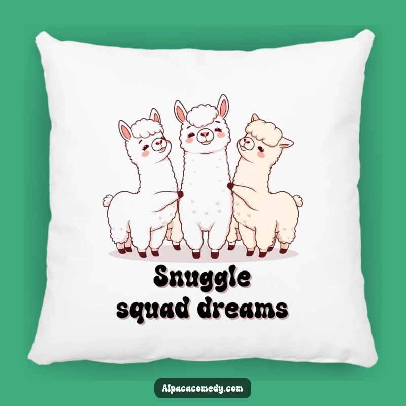 Funny Alpaca Nudge Pillow, Cozy Group Alpaca Decor Gift