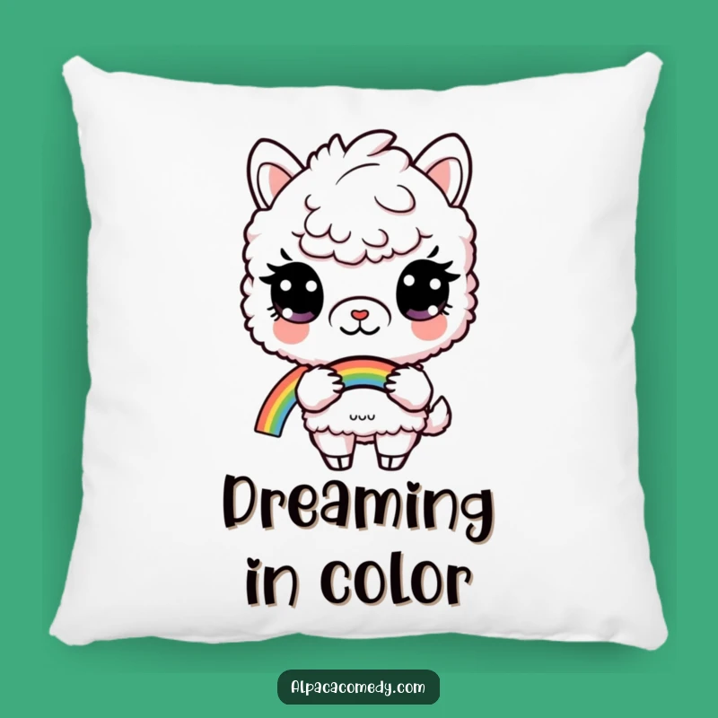 Funny Curious Alpaca Rainbow Pillow: Cozy Dreamscape, Adorable Funny Gift
