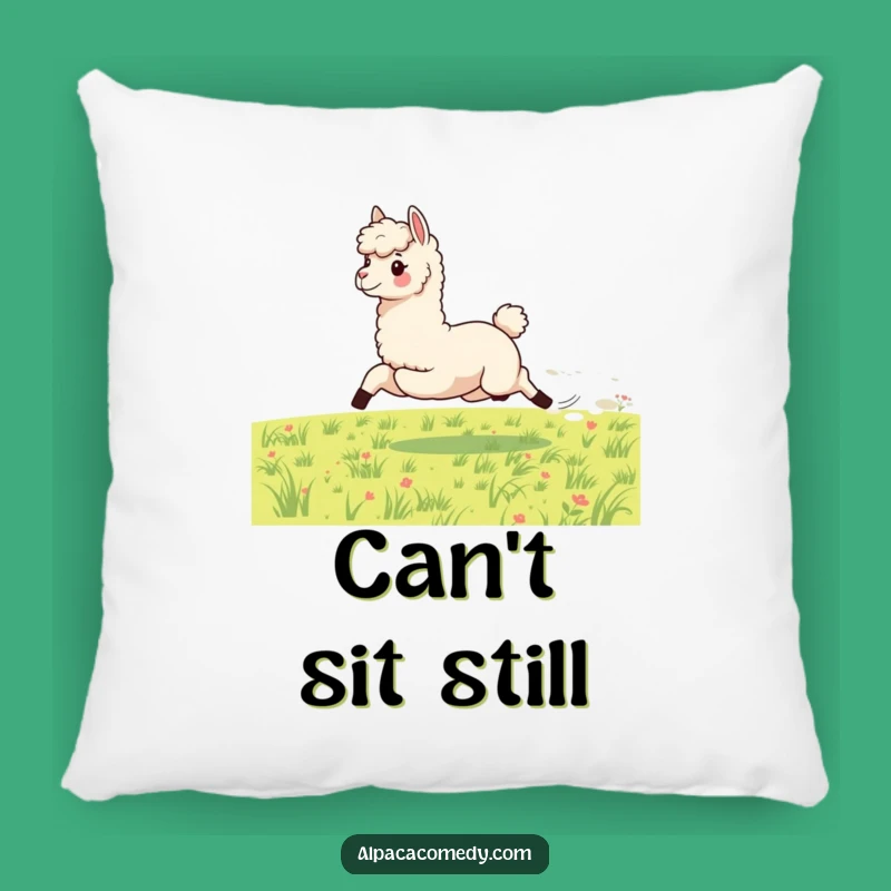 Funny Energetic Alpaca Pillow - Galloping Comfort Gift