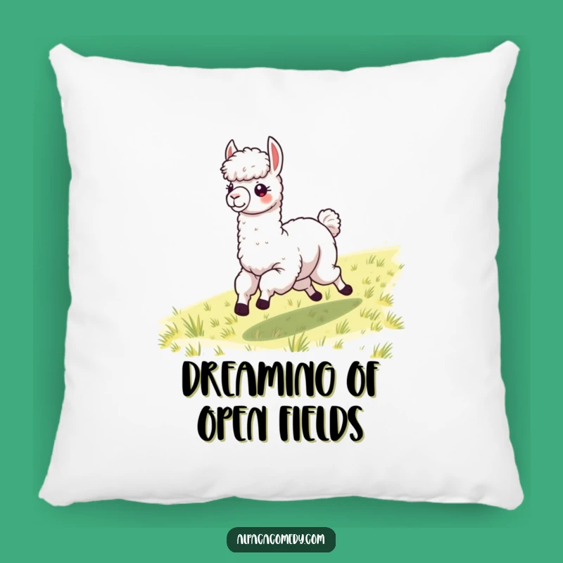 Funny Galloping Alpaca Pillow - Windblown Fleece Cozy Accent Pillow