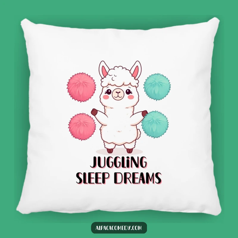 Funny Juggling Alpaca Pillow - Cozy Llama Character Cushion