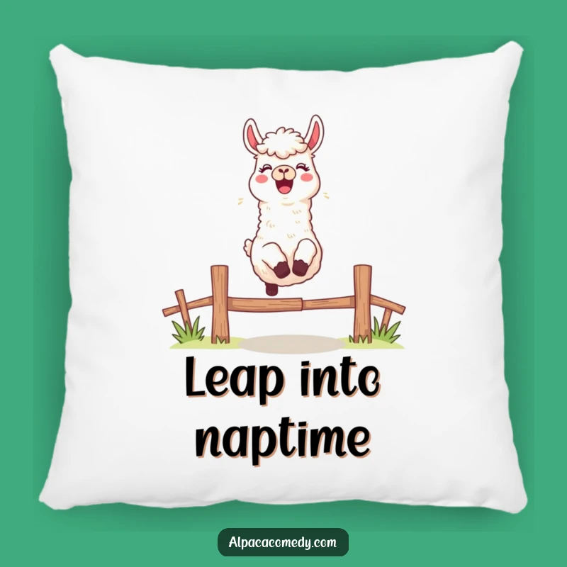 Funny Leaping Alpaca Pillow: Soft Excited Character, Cheerful Bleat, Cozy Gift