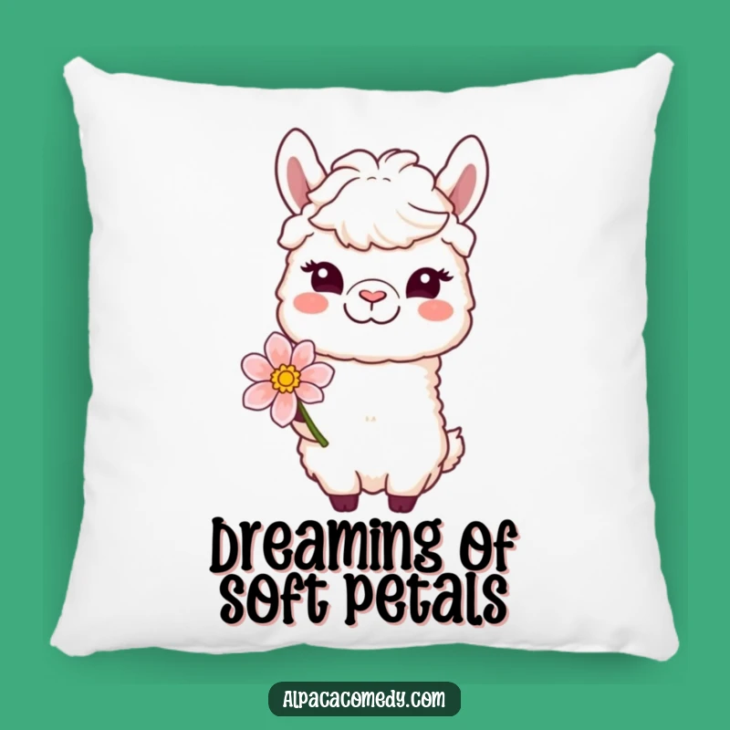 Funny Winking Alpaca Pillow: Soft Gentle Character, Offering Bloom, Cozy Gift