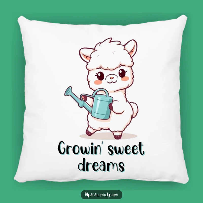 Funny Watering Alpaca Pillow - Cozy Llama Character Cushion