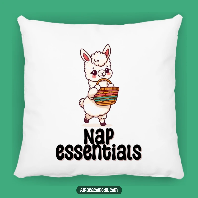 Cozy Funny Alpaca Fiesta Basket Pillow: Soft & Charming Accent Gift
