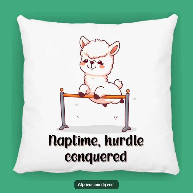 Funny Alpaca Leap Pillow - Cozy Hurdle Jump Accent