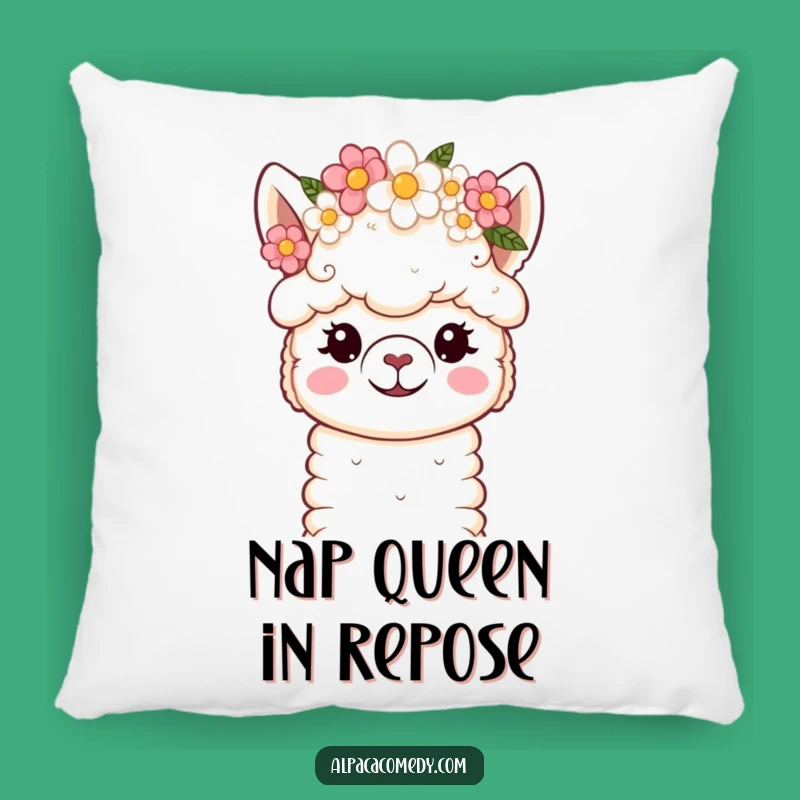Soft Funny Kawaii Alpaca Flower Crown Pillow: Cuddle Up Sweetly!