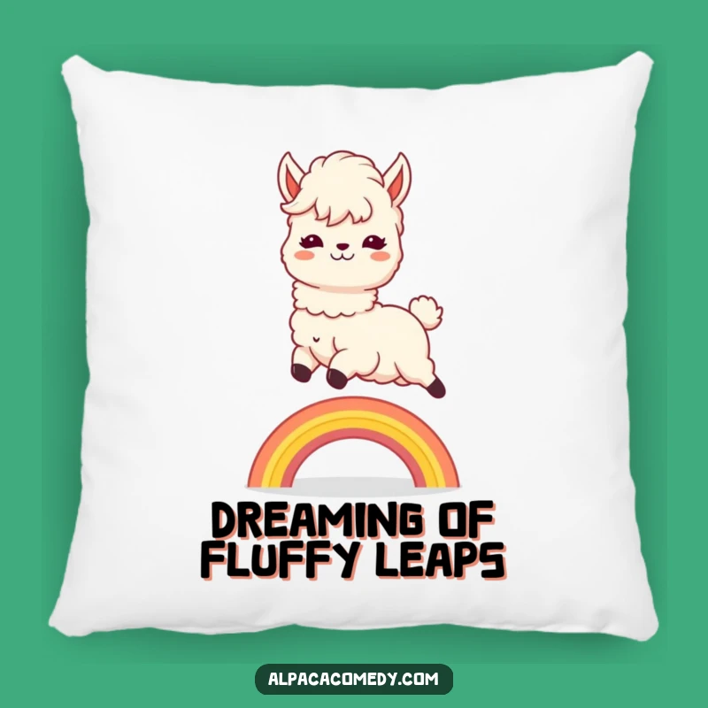 Soft Funny Kawaii Alpaca Rainbow Leap Pillow: Cuddle Up Happy!