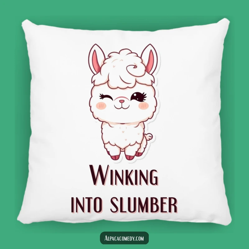 Funny Kawaii Alpaca Pillow, Winking Charm Cushion, Perfect Funny Gift for Comfort