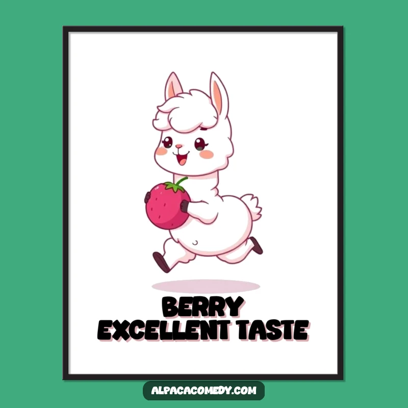 Funny Alpaca Berry Digital Print: Instant Download Wall Art for Cheerful Spaces