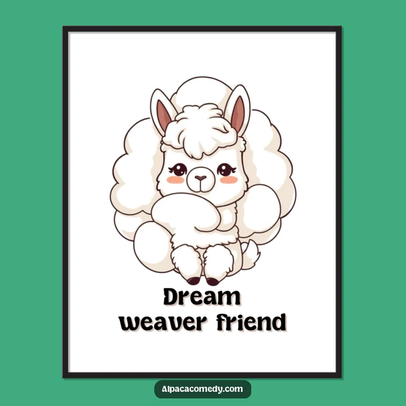 Funny Kawaii Alpaca Cloud Dream Digital Art - Instant Humorous Gift!