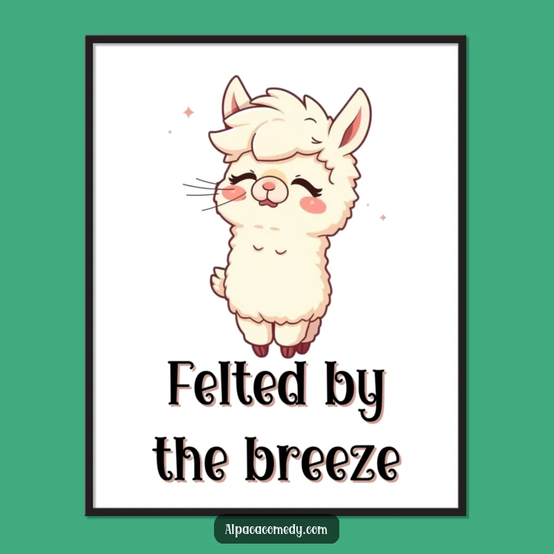 Funny Alpaca Giggling Digital Art - Hilarious Wind Grooming Decor