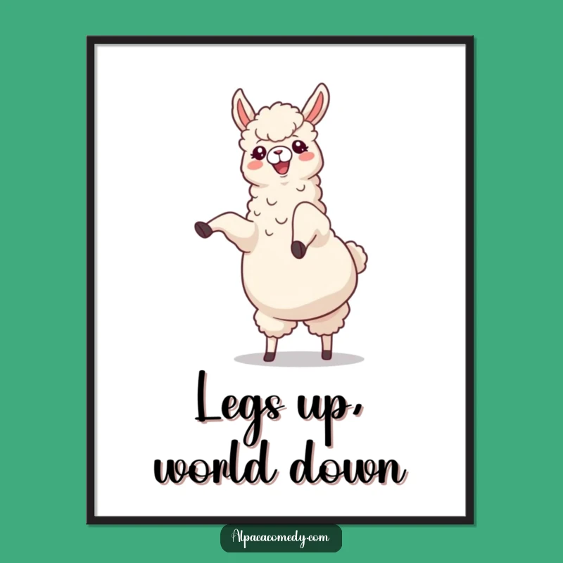 Funny Alpaca Cartwheel Digital Art: Instant Joyful Decor for Your Space