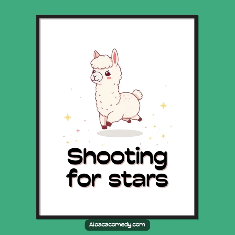 Funny Kawaii Alpaca Star Digital Art - Dreamy Decor!